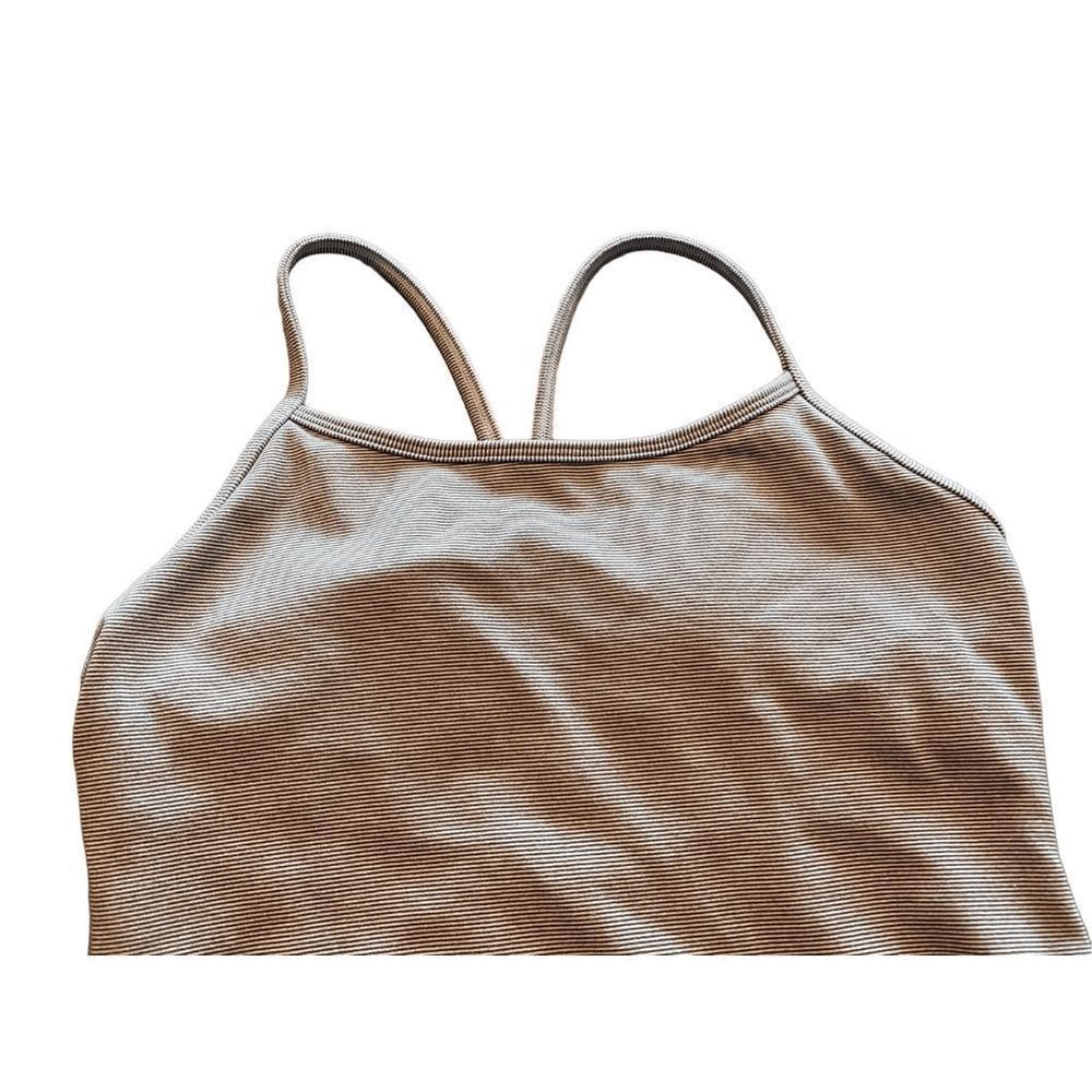 Lululemon Power Y Tank *Luon *Purple Stripe" Size 6 - Picture 3 of 6